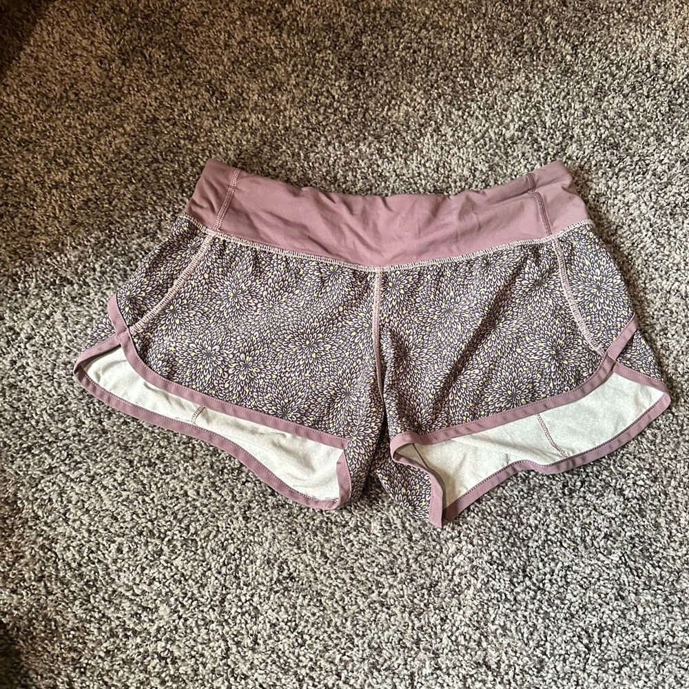 Lululemon Athletica Purple Floral Athletic Shorts